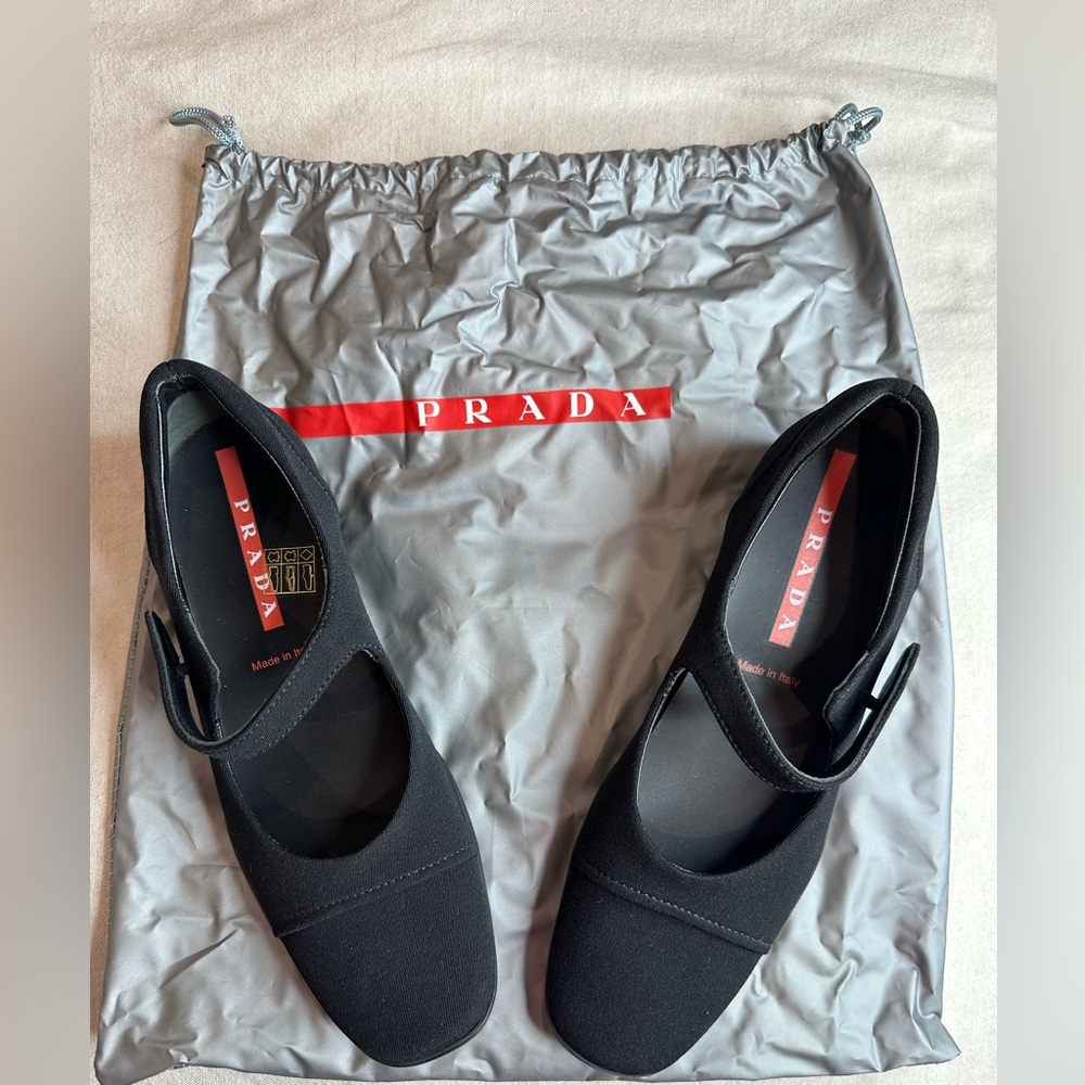 Prada Women's Black Mary Jane sport shoes - Picture 7 of 12